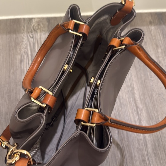 Dooney & Bourke Dawson Gray and Brown Handbag - Picture 5 of 10